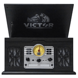 Victor State 7-in-1 Wood Music Center Graphite - Refurbished