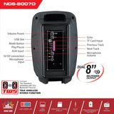Naxa Dual 8" Bluetooth Party Speakers - Refurbished