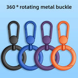360° Rotating Zinc Alloy Phone Ring Holder Hook | Universal Anti-Entanglement Lanyard Attachment
