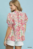 Umgee Mix Paisley Floral Button Down Shirt