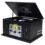 Victor State 7-in-1 Wood Music Center Graphite - Refurbished
