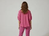 Unique Spectrum Solid Short Sleeve Blouse