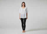 Unique Spectrum Solid Short Sleeve Blouse