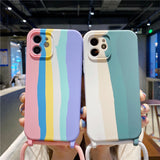 Mobile Phone Cover Apple 13pro Rainbow Lanyard Silicone Cover Suitable For 11pro All-Inclusive Anti-Fall Case