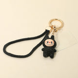 Bling Studded Monster Bunny Figure Phone Strap Keychain Bag Charm