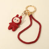 Bling Studded Monster Bunny Figure Phone Strap Keychain Bag Charm