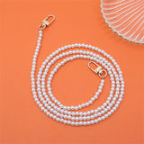 Luxury Crossbody With Lanyard Jewelry Pearl Chain Clear Holder Phone Case For iPhone