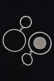 Two Circle Rhinestone Earrings