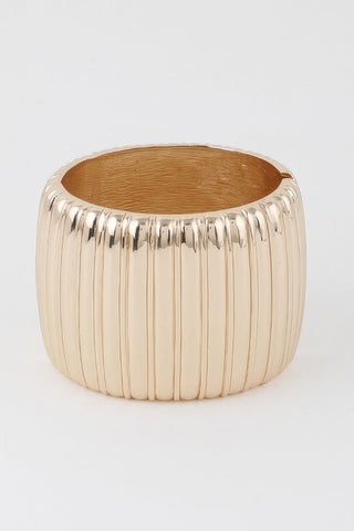 Wide Ribbed Cuff Bracelet