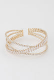 Triple Crystal Laced Cuff Bracelet