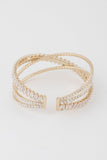Triple Crystal Laced Cuff Bracelet