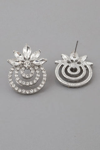 Triple Rhinestone Drop Earrings