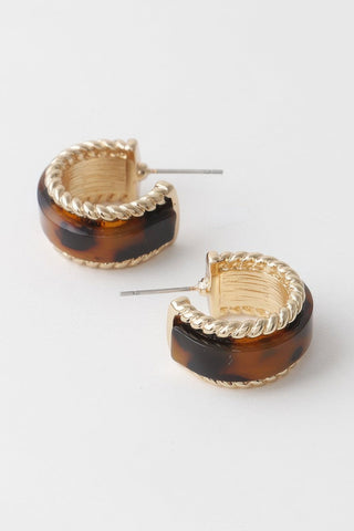 Twisted Marble Huggie Earrings