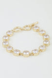 Cubic Zirconia Toggle Chain Bracelet