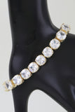 Cubic Zirconia Rhinestone Cuff Bracelet