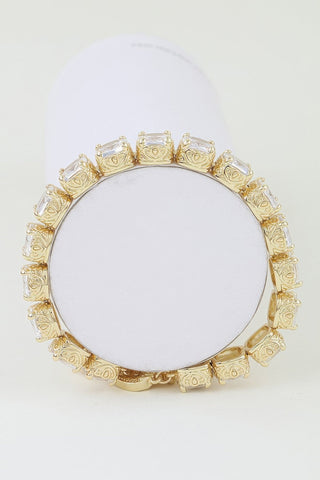 Cubic Zirconia Rhinestone Cuff Bracelet