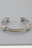 Bejeweled Multi Twisted Open Cuff Bracelet