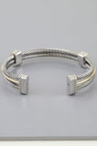 Bejeweled Multi Twisted Open Cuff Bracelet