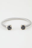 Open Cubic Twisted Cuff Bracelet