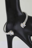 Open Cubic Twisted Cuff Bracelet