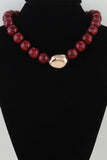 Polished Marble Beaded Pendant Necklace