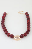 Polished Marble Beaded Pendant Necklace