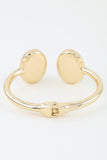 Polished Pearl Stone Open Cuff Bracelet