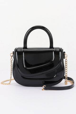 Patent Leather Top Handle Bag