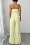 Off Shoulder Waist Cinched Wide Leg Sets