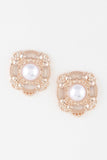 Antique Ribbon Pearl Stud Earrings