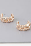 Twin Hearts Hoop Gold Color Earrings
