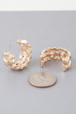 Twin Hearts Hoop Gold Color Earrings