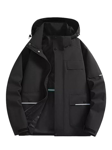 Size 2XL Black Lightweight Windbreaker Outdoor Jacket