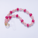 Handmade Green, Red, Pink, Grey, Blue, Peach Rondelle Gemstone Phone Strap Wristlet | WB-00342 ~ WB-00349