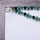 Handmade Green, Red, Pink, Grey, Blue, Peach Rondelle Gemstone Phone Strap Wristlet | WB-00342 ~ WB-00349