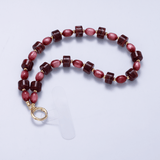 Handmade Green, Red, Pink, Grey, Blue, Peach Rondelle Gemstone Phone Strap Wristlet | WB-00342 ~ WB-00349
