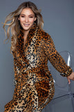 Women's Leopard Plush Robe