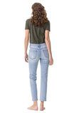 Size 13 (32) Midrise Cropped Light Blue Straight Stretch Jeans