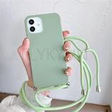 Phone Case  Strap Cord Chain Phone Case For Xiaomi Redmi Note 10 9 10S 9S Pro Max 10 9 9A 9C Cover Mi POCO X3 NFC Pro 12 Pro 11 Lite Crossbody Case Soft Matte Phone Holder with Neck Strap