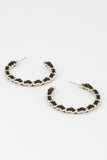 Velvet Lace Wrapped Hoop Earrings