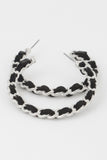 Velvet Lace Wrapped Hoop Earrings